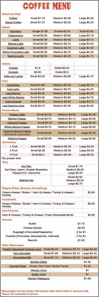 Izy Coffee - Fort Lauderdale, FL menu_pic