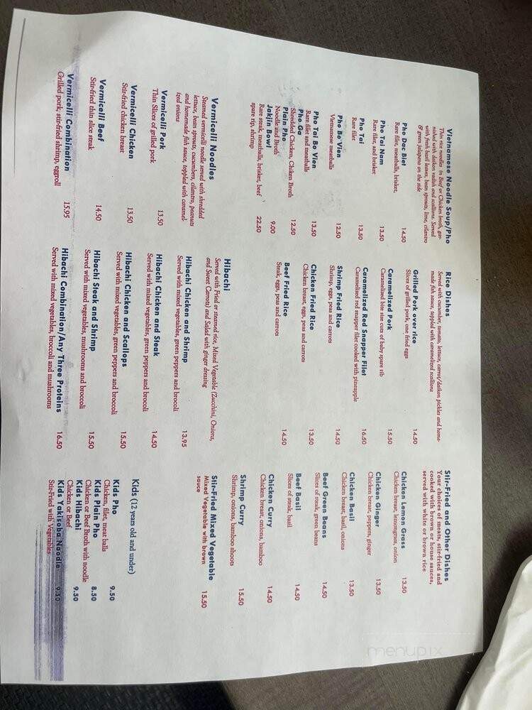 Jakjin Bistro Pho & More - Greensboro, NC menu_pic