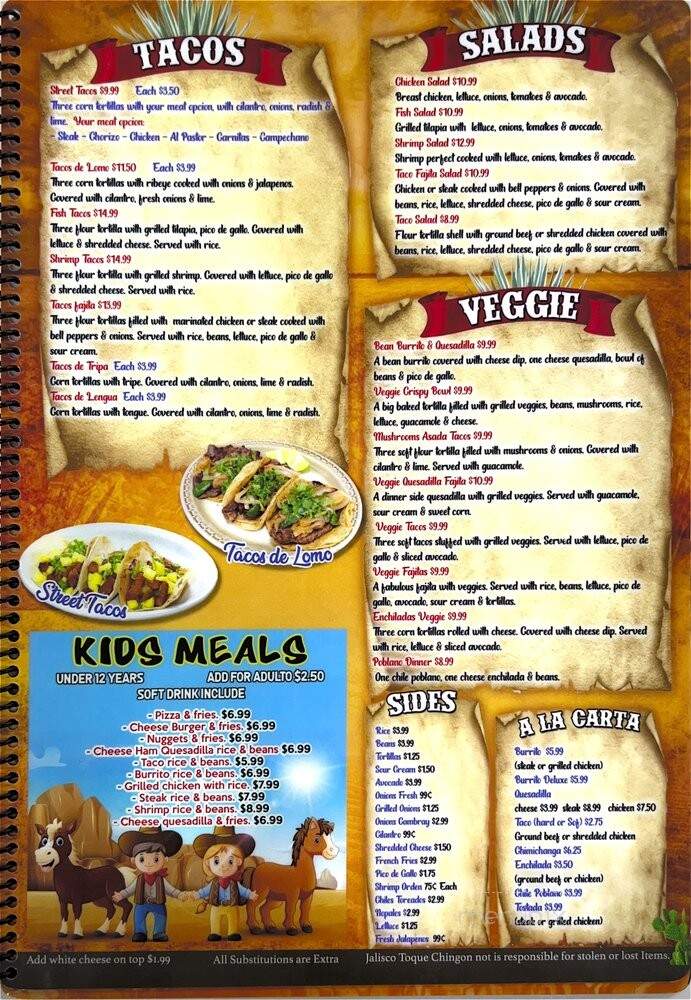 Jalisco El Toque Chingon - Louisville, KY menu_pic