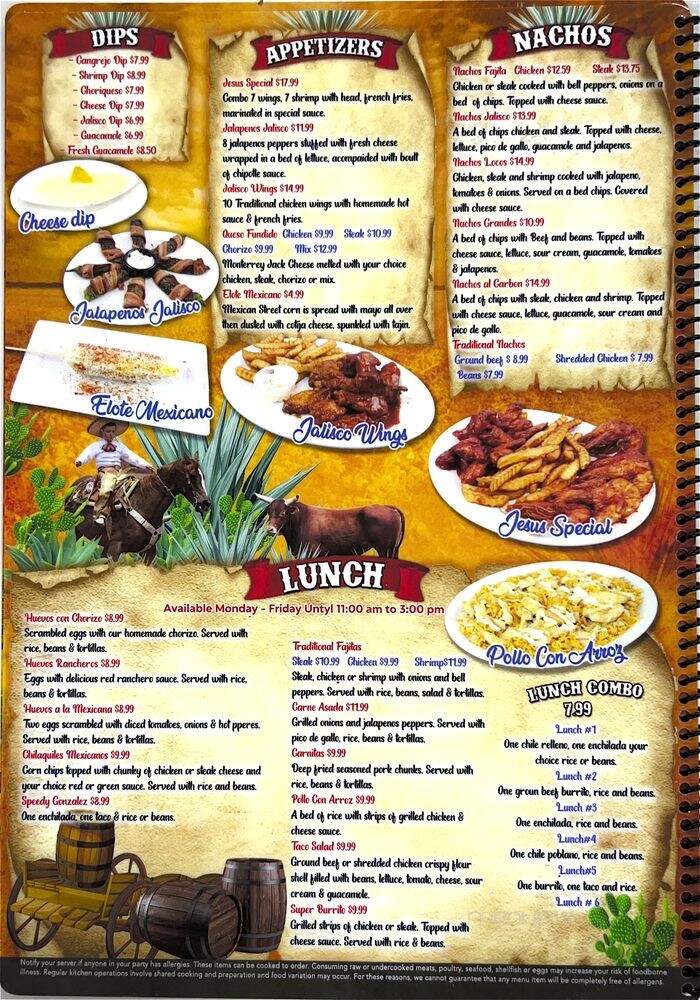 Jalisco El Toque Chingon - Louisville, KY menu_pic