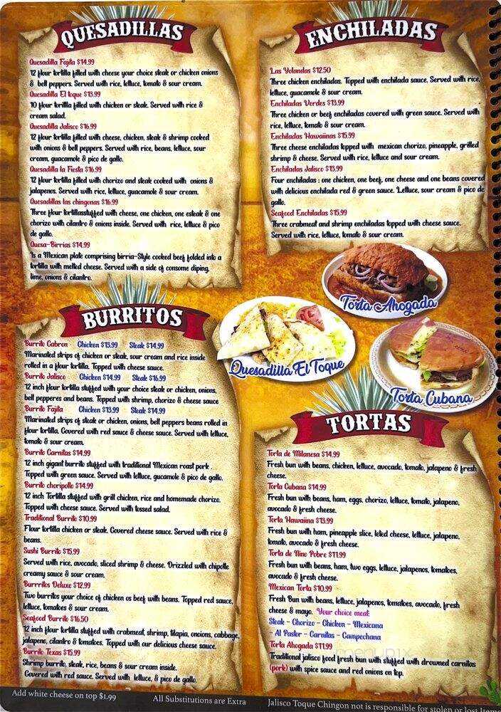Jalisco El Toque Chingon - Louisville, KY menu_pic
