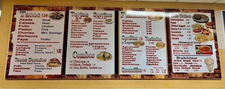Jalisco Tacos - Aurora, IL menu_pic