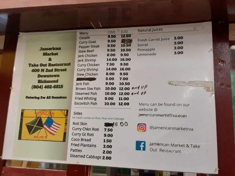 Jamerican Cuisine - Richmond, VA menu_pic