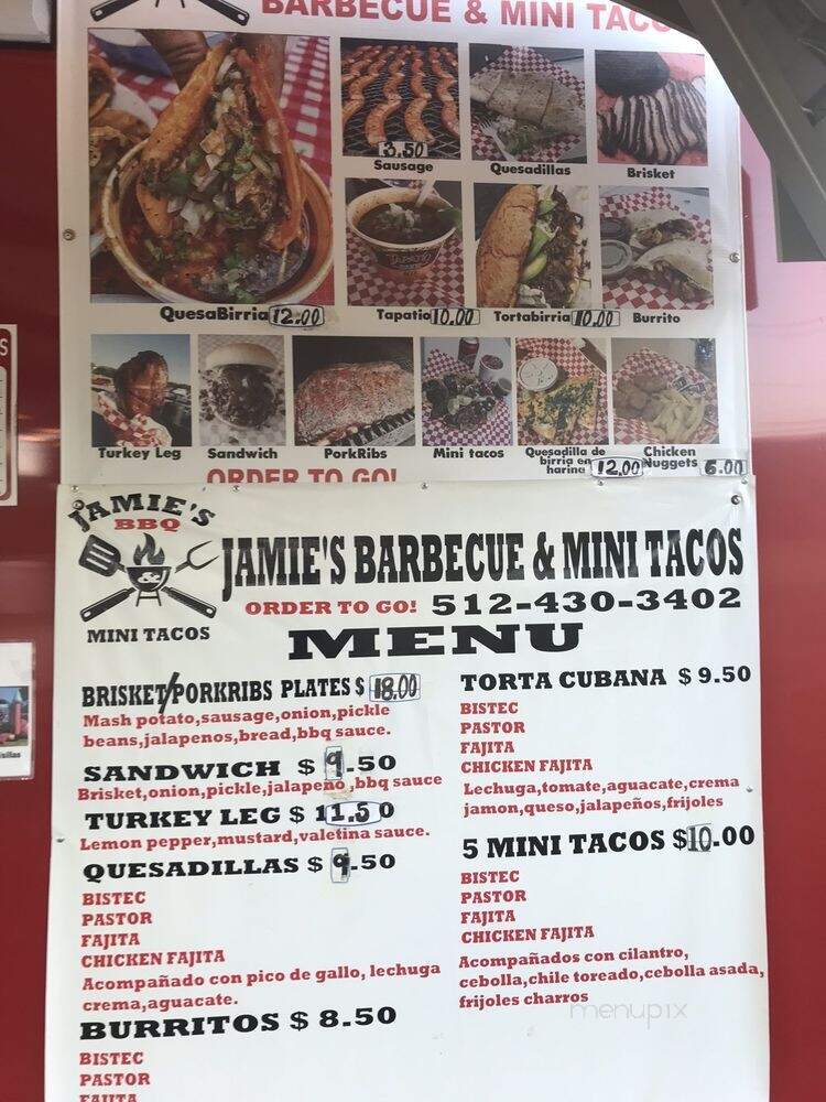 Jamie's Barbecue and Mini Tacos - Austin, TX menu_pic