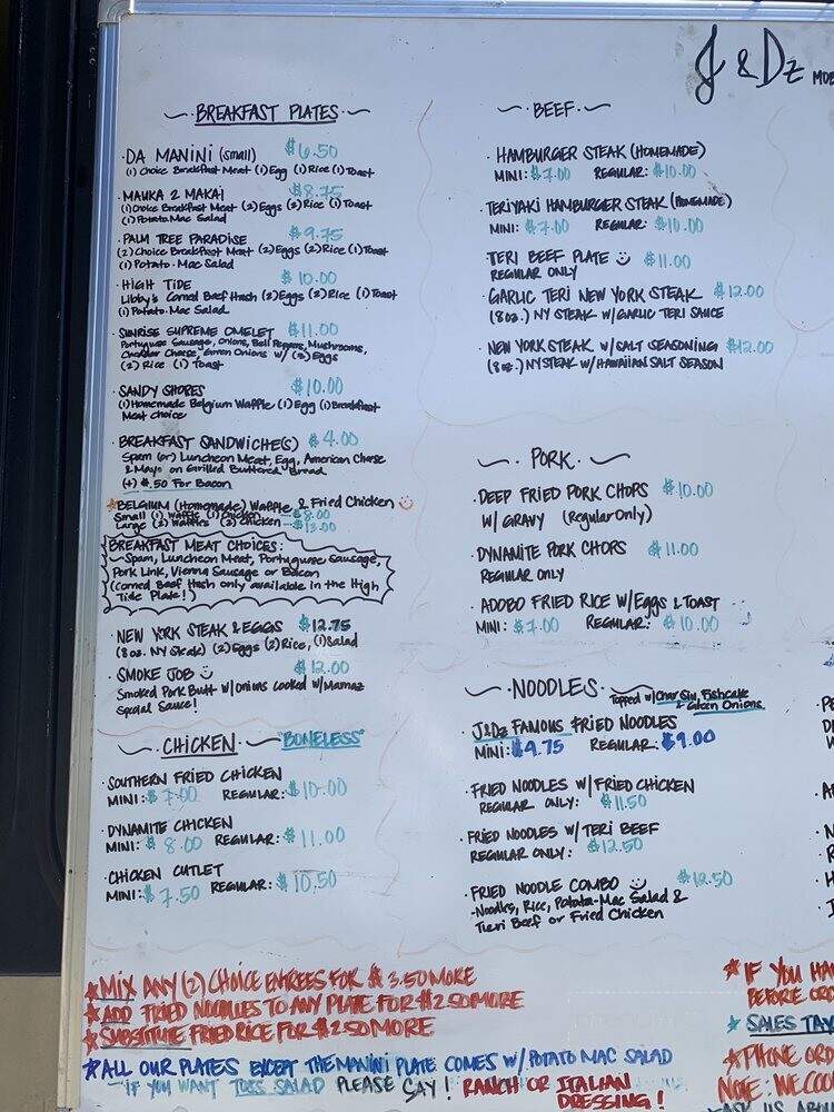 J & Dz Mobile Grindz - Kapolei, HI menu_pic