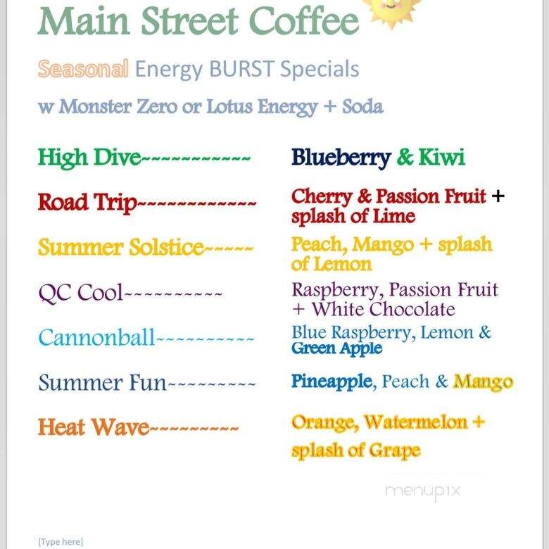 Java Station Drive Thru - Davenport, IA menu_pic