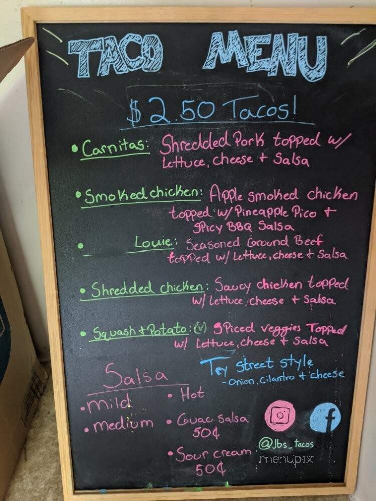 JBs Tacos - Lawrence, KS menu_pic