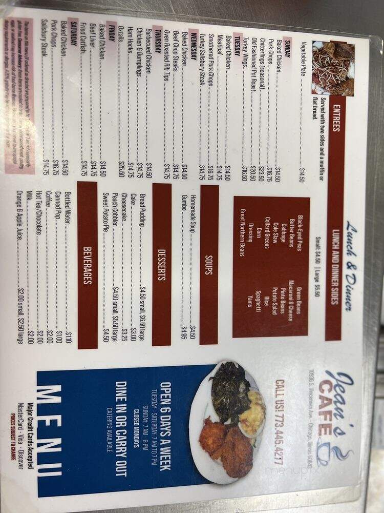 Ethels Soul Food - Chicago, IL menu_pic