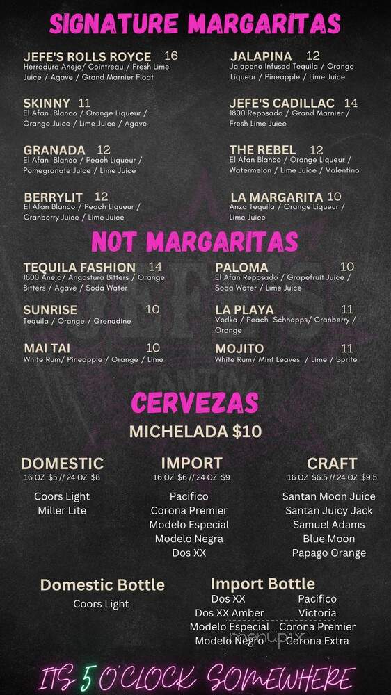 Jefes Cantina - Chandler, AZ menu_pic