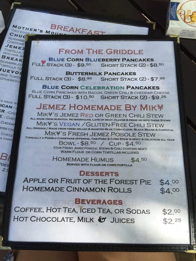 Jemez Stage Stop - Jemez Springs, NM menu_pic