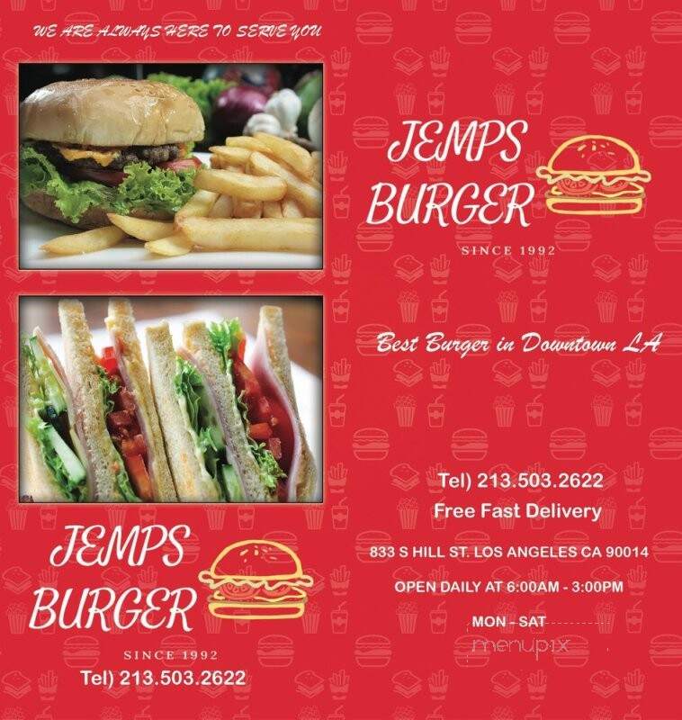 Jemp's Snack Bar - Los Angeles, CA menu_pic