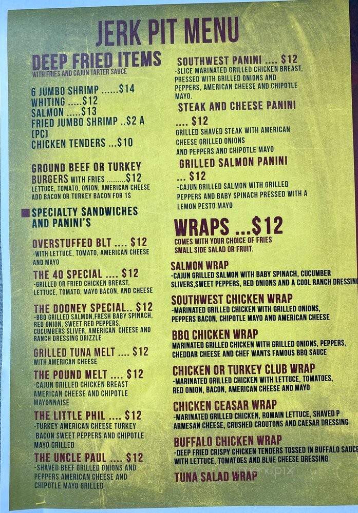 Jerk Pit One Stop - Hartford, CT menu_pic