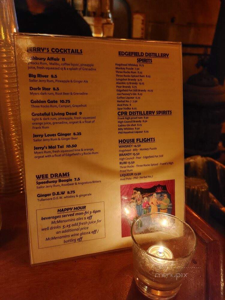 Jerry's Ice House - Troutdale, OR menu_pic