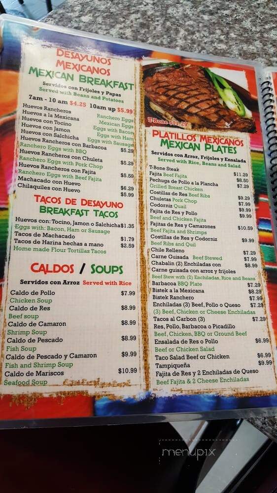 Jessica's Mexican Food - Houston, TX menu_pic