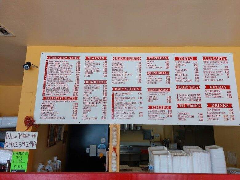 Jilberto's Mexican Food - Spring Valley, CA menu_pic
