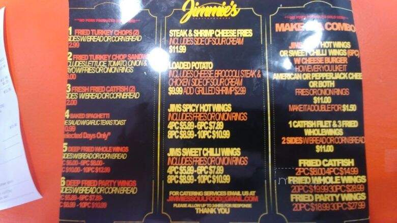 Jimmie's Soulfood & More - Indianapolis, IN menu_pic