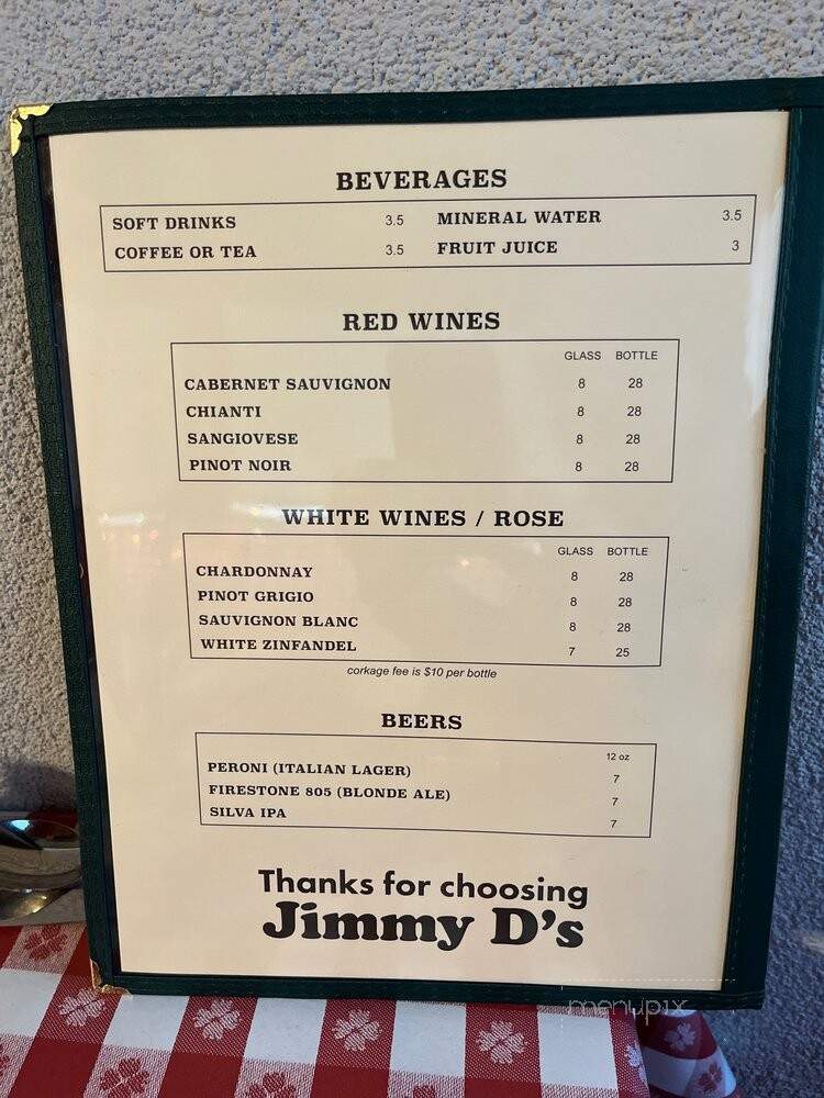 Jimmy D's Spaghetti Joint - Grover Beach, CA menu_pic