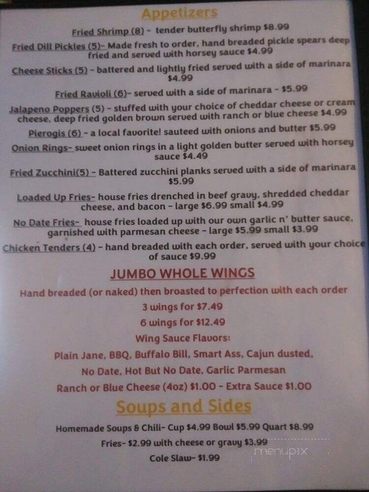 Jimmy G's Bar & Grill - Canonsburg, PA menu_pic