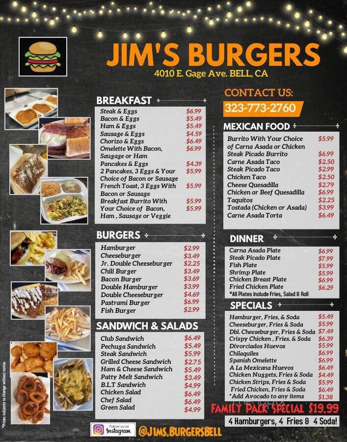 Jim Davilas Restaurant - Bell, CA menu_pic