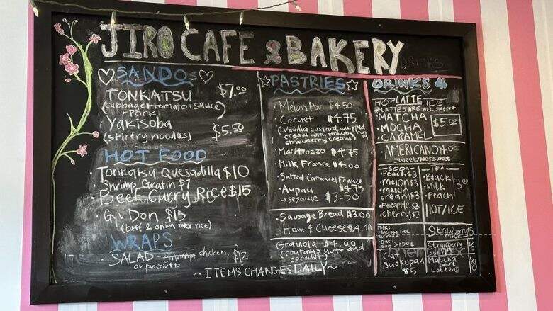 Jiro Cafe & Bakery - Belmont, CA menu_pic