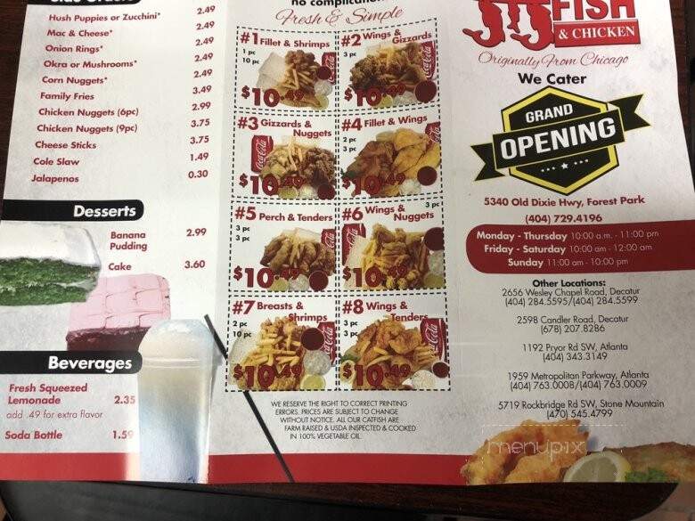 JJ Fish & Chicken - Forest Park, GA menu_pic