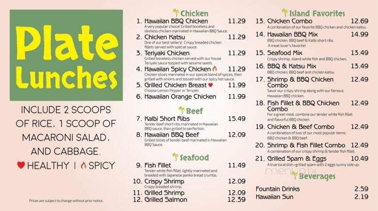 JJ Hawaiian BBQ - Porterville, CA menu_pic