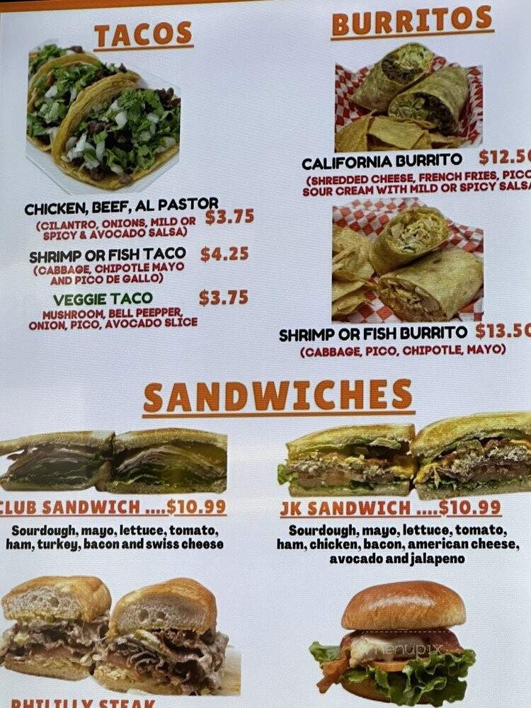 JK Burgers & Tacos - Mission Viejo, CA menu_pic