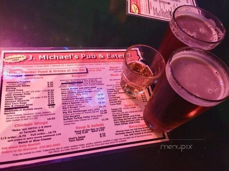 J Michael's Pub and Eatery - Redmond, WA menu_pic