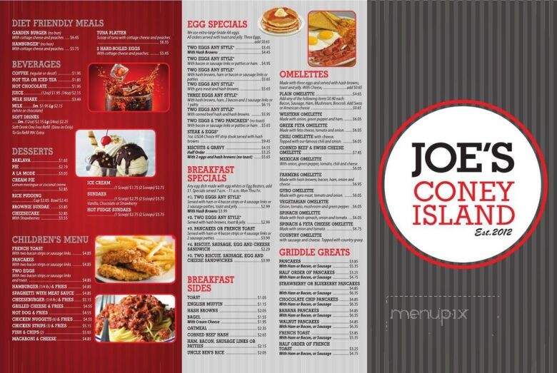 Joe's Coney Island - Center Line, MI menu_pic