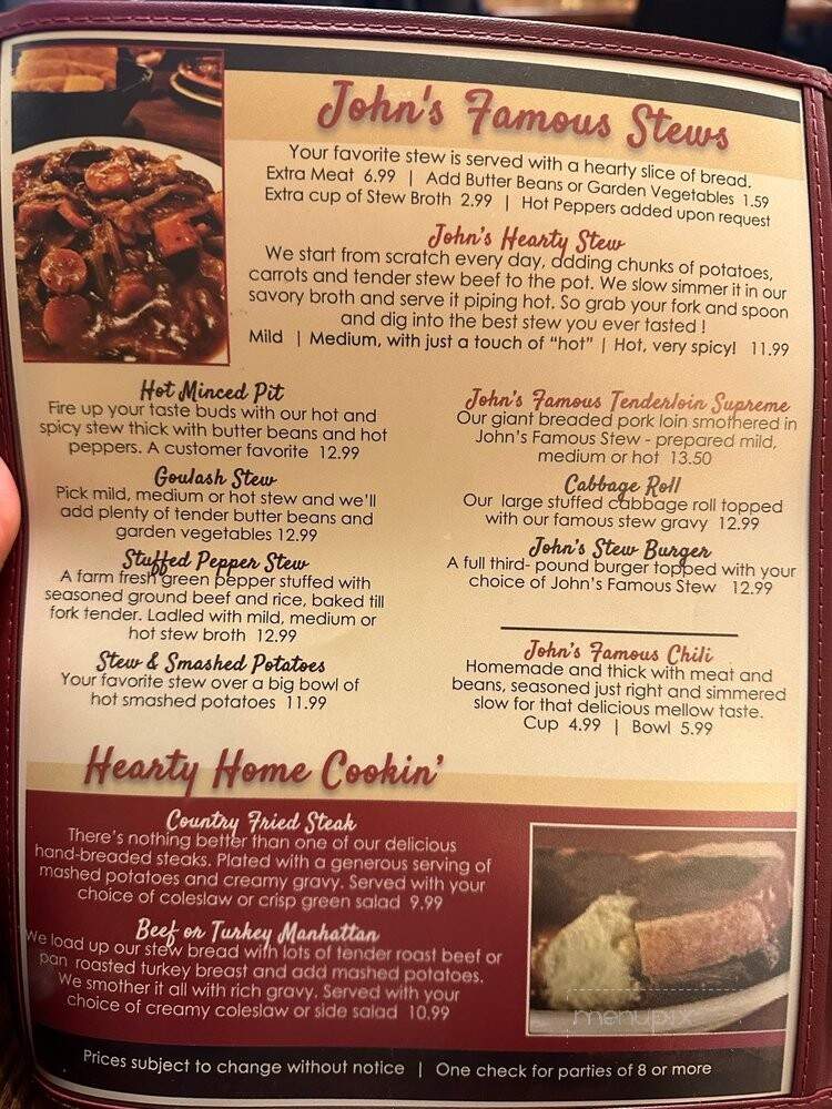 John's Famous Stews - Indianapolis, IN menu_pic