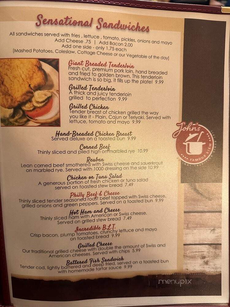 John's Famous Stews - Indianapolis, IN menu_pic