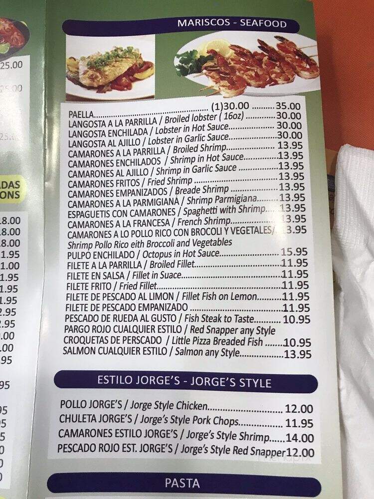 Jorge's Restaurant - Ridgewood, NY menu_pic