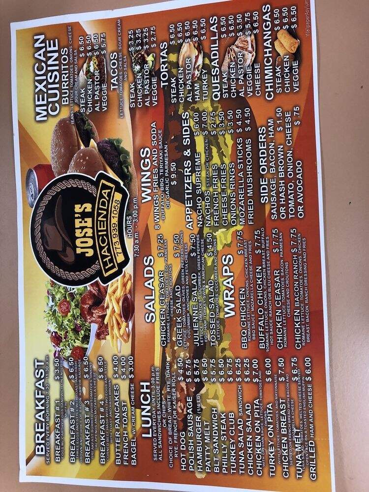 Jose's Hacienda - Skokie, IL menu_pic