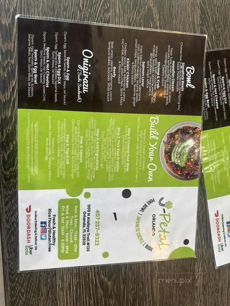 J-Petal & Poke - Orlando, FL menu_pic