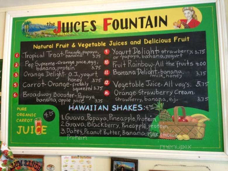 Juice Fountain - Los Angeles, CA menu_pic