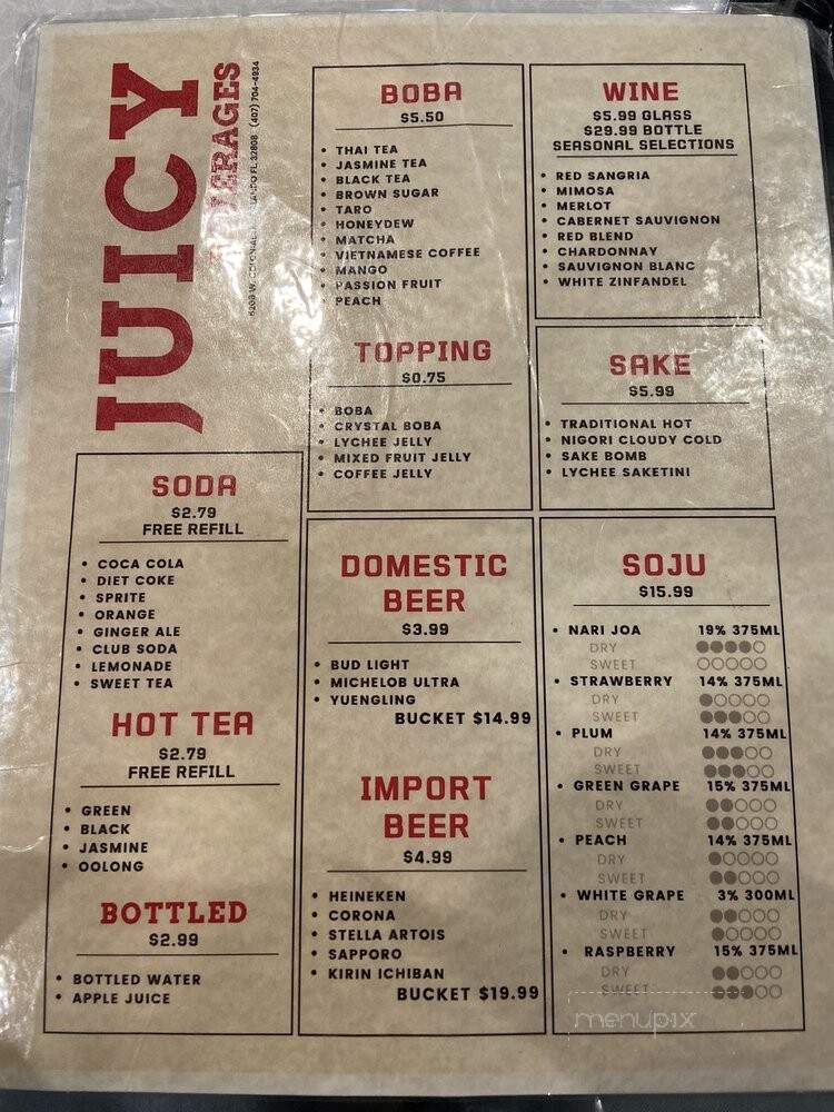 JuicyPot - Orlando, FL menu_pic