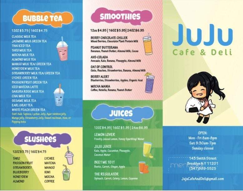 Juju Cafe and Deli - Brooklyn, NY menu_pic