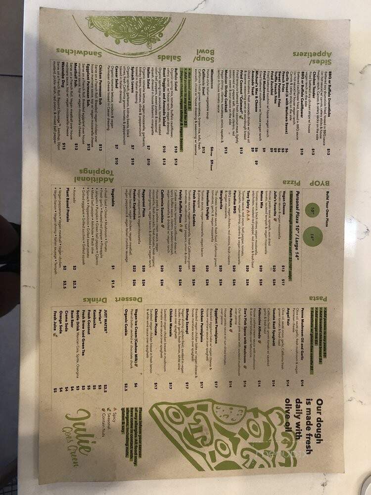 Julie Goes Green - Los Angeles, CA menu_pic