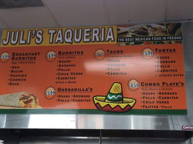 Juli's Taqueria - Fresno, CA menu_pic