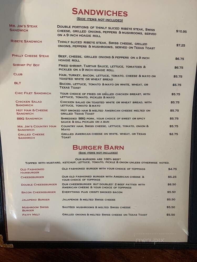Justin's Place - Forsyth, GA menu_pic
