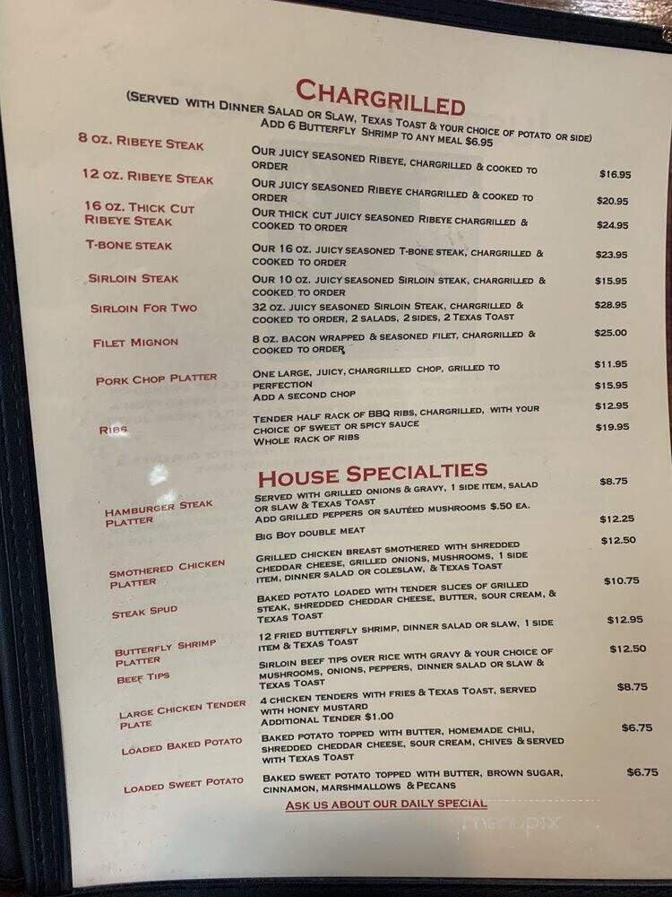 Justin's Place - Forsyth, GA menu_pic
