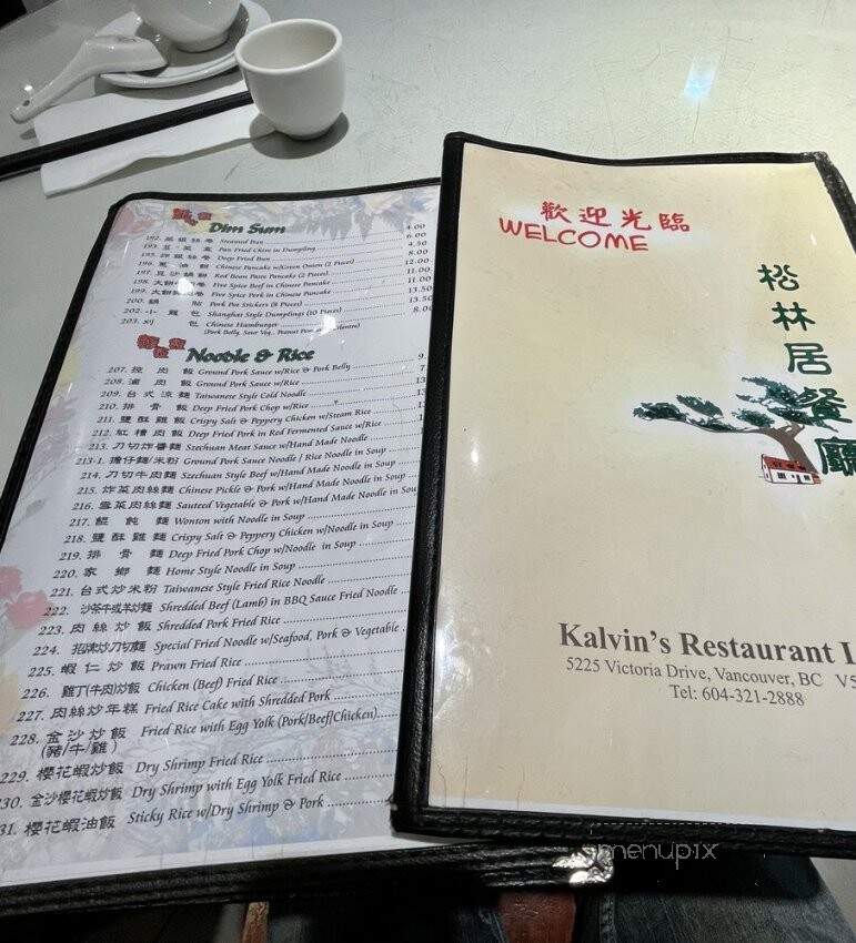 Kalvins Szechuan Restaurant - Vancouver, BC menu_pic