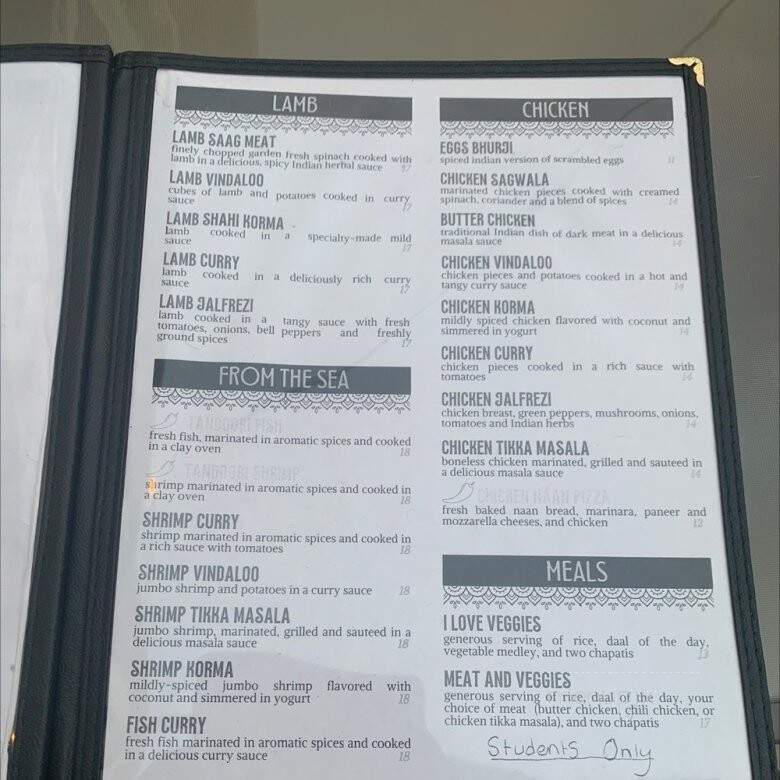 Karara - Middletown, PA menu_pic