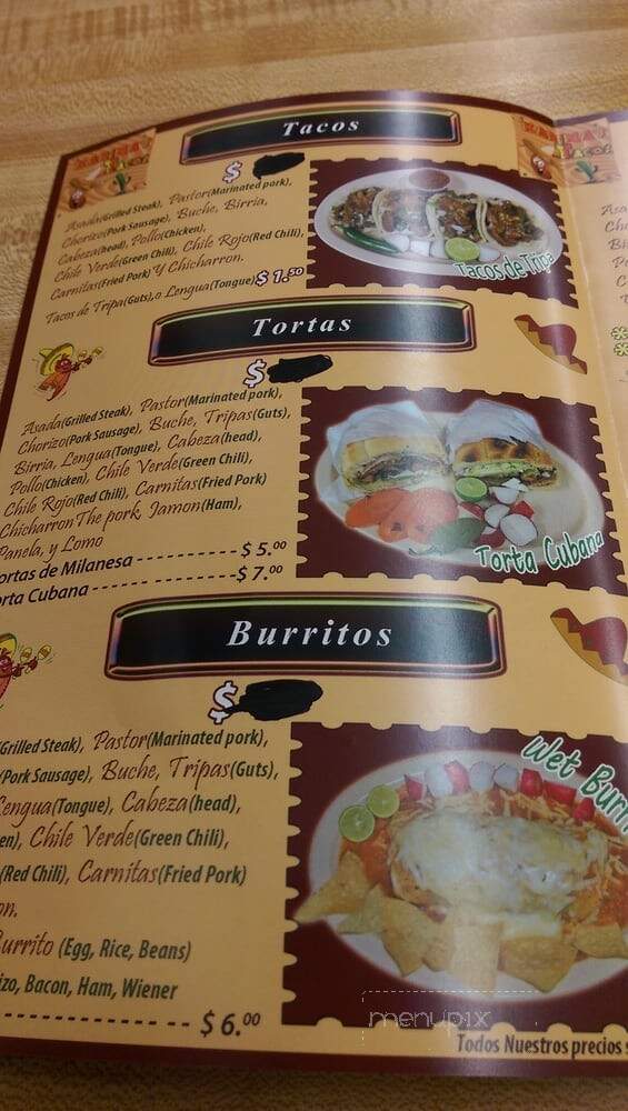 Karina's Mexican Food - Pico Rivera, CA menu_pic