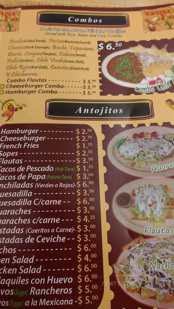 Karina's Mexican Food - Pico Rivera, CA menu_pic