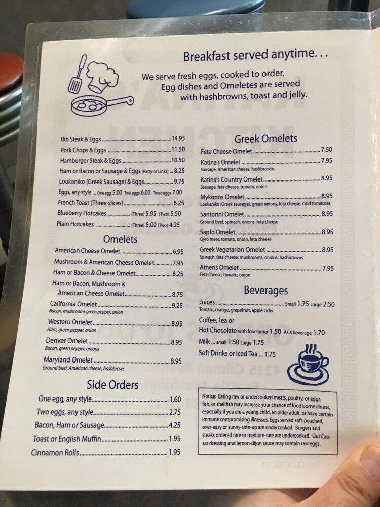 Katina's Kitchen - Seattle, WA menu_pic