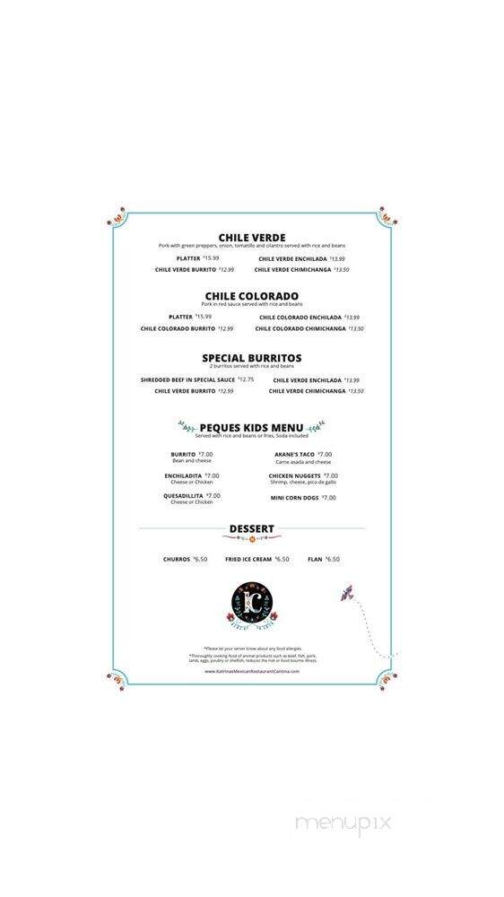 Katrina's Mexican Restaurant & Cantina - Millcreek, UT menu_pic