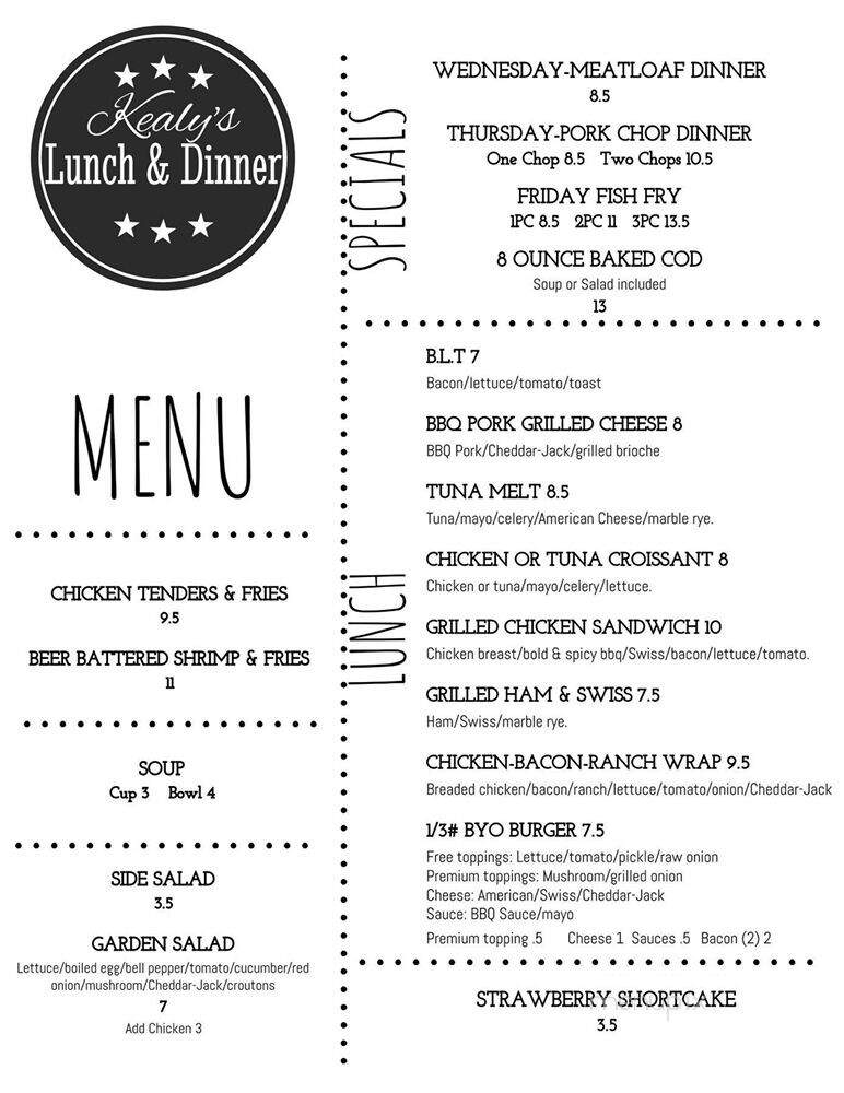 Kadee's Kafe - Janesville, WI menu_pic