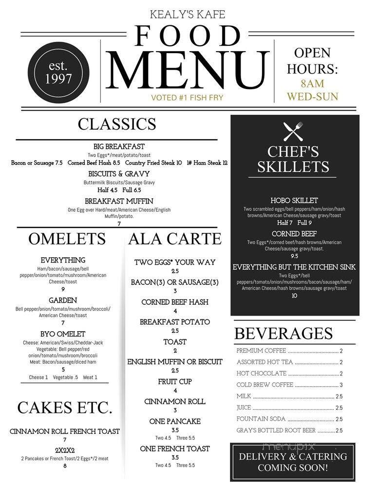 Kadee's Kafe - Janesville, WI menu_pic