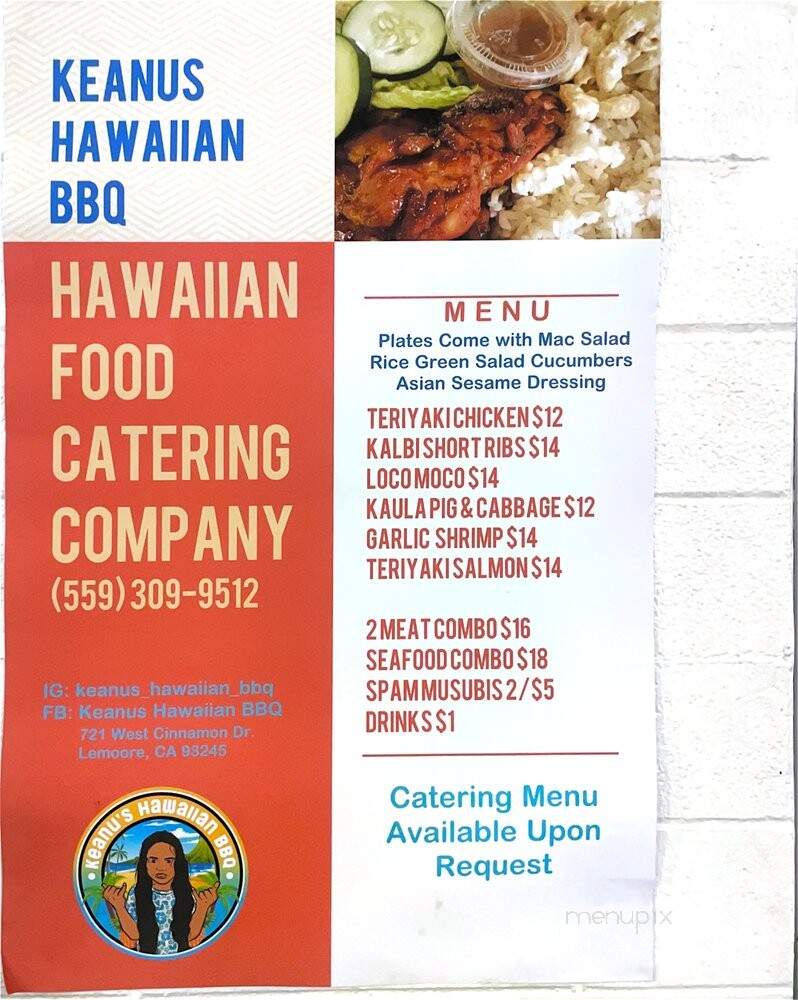 Keanus Hawaiian BBQ - Lemoore, CA menu_pic